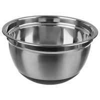 SALATSCHÜSSEL mit gummierter Unterseite, Edelstahl, TPR, Schwarz, 4.5 Liter - Schwarz, Metall (25.8/25.8/13.8cm) - 5five Simply Smart