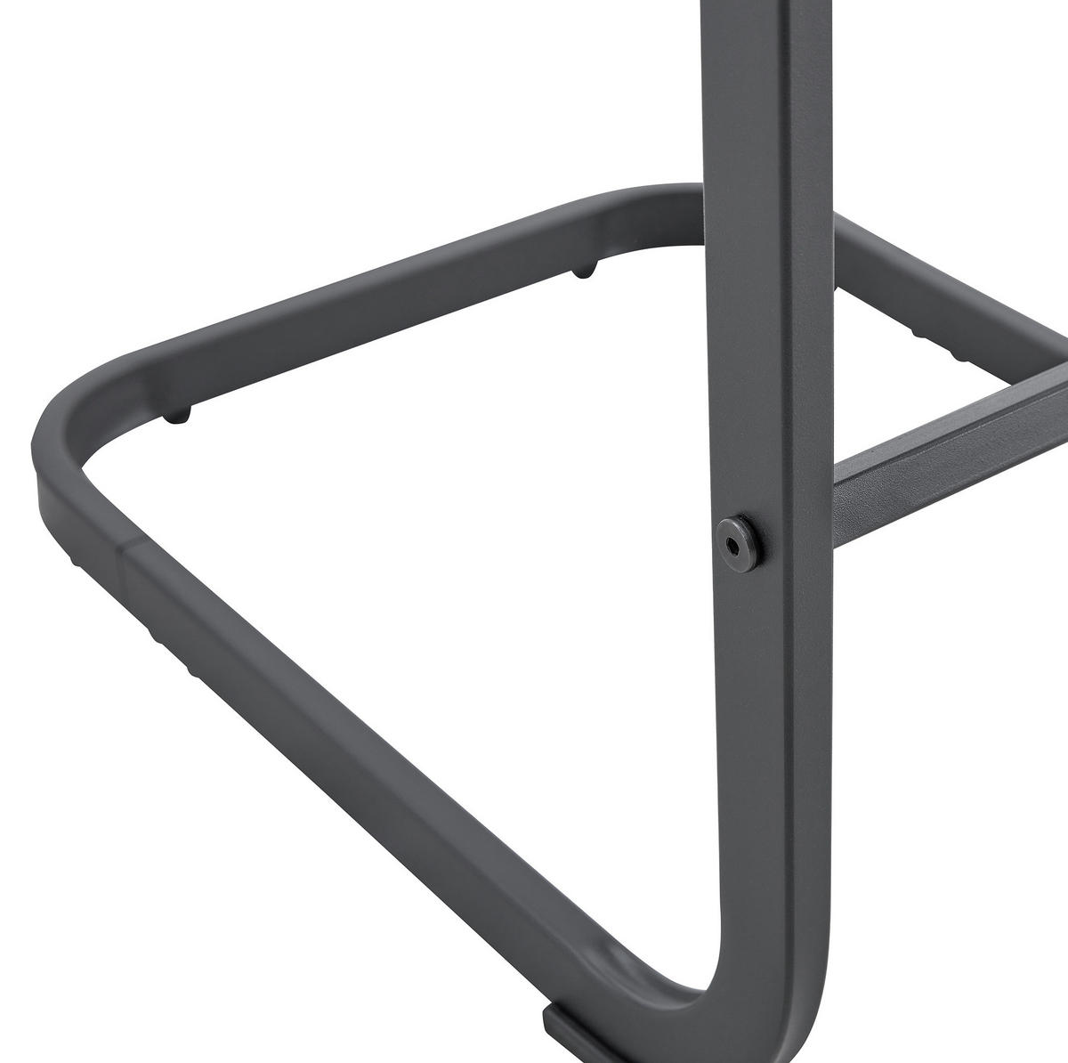 BARHOCKER 2er-Set mit Fußstütze Höhe 96,5 cm PU-Leder Schwarz - Schwarz, Metall (46.5/96.5/39cm) - Meubliv