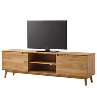 TV-LOWBOARD - Eiche massiv - Eiche - Eichefarben/Braun, Holz (180/54/39cm) - home24