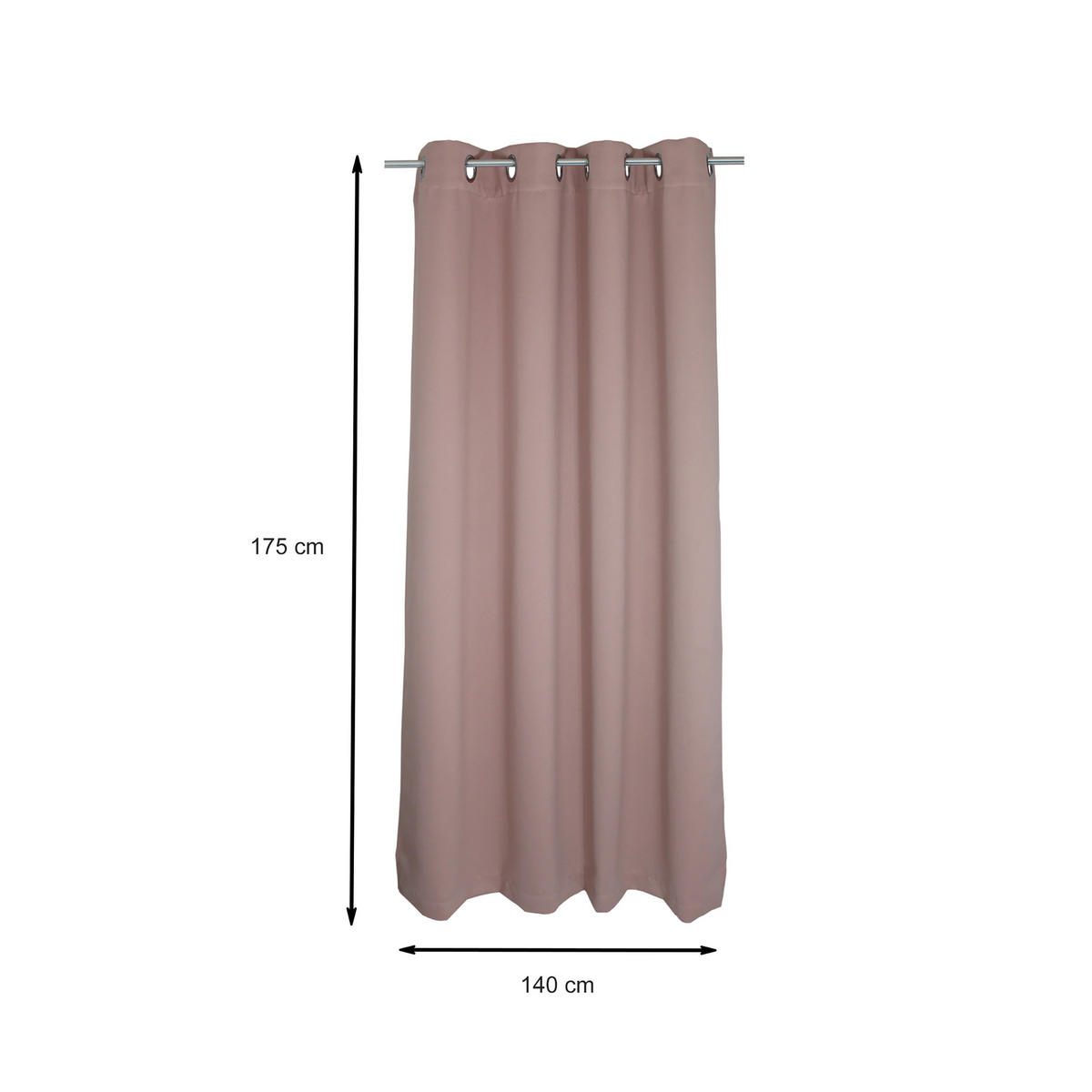 VERDUNKELUNGSVORHANG Ösen 140/175 cm Rosa - Rosa, Textil (140/175cm) - TiborTex