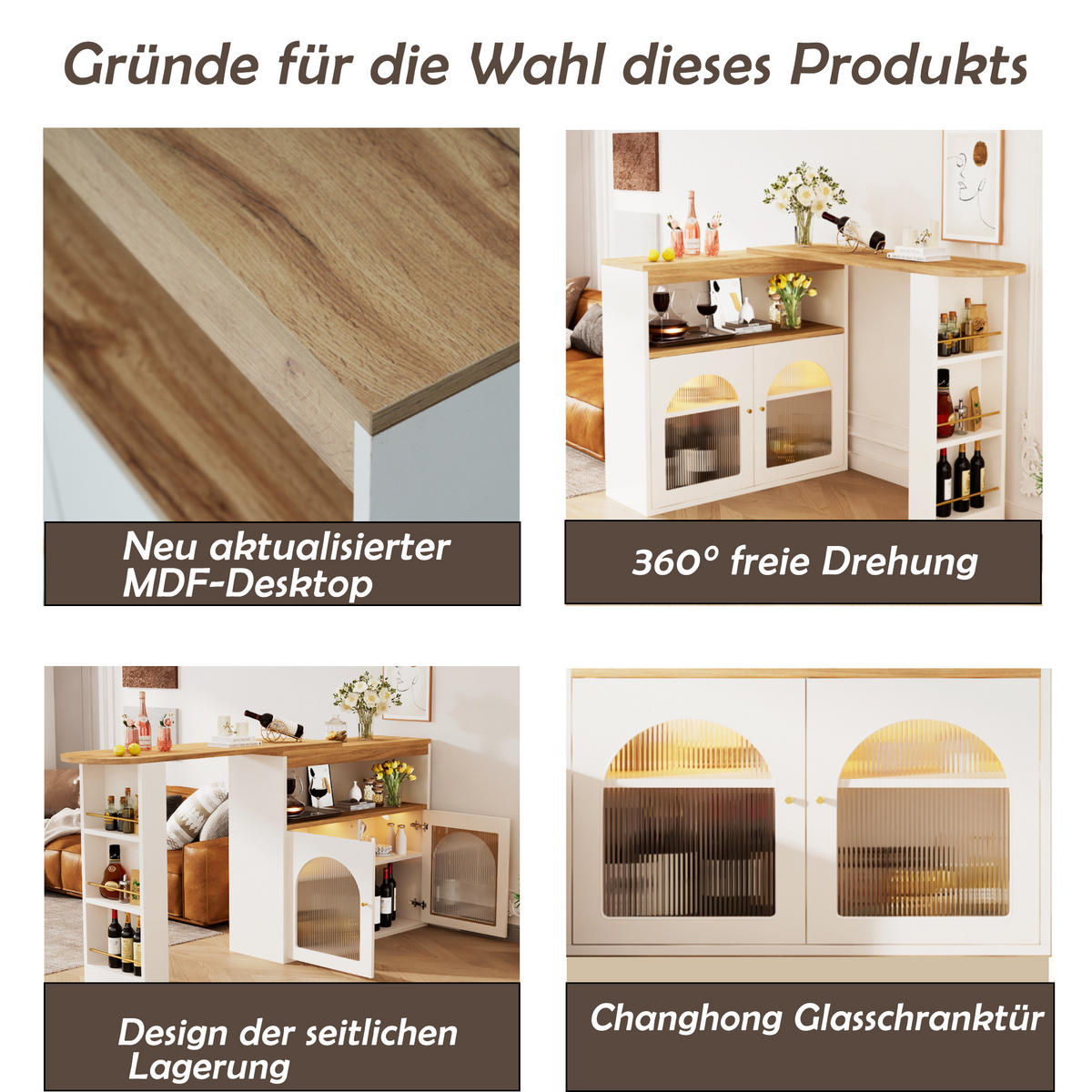BARTISCH Weiß - Weiß, Holz (193/105/39cm) - Urban Meuble