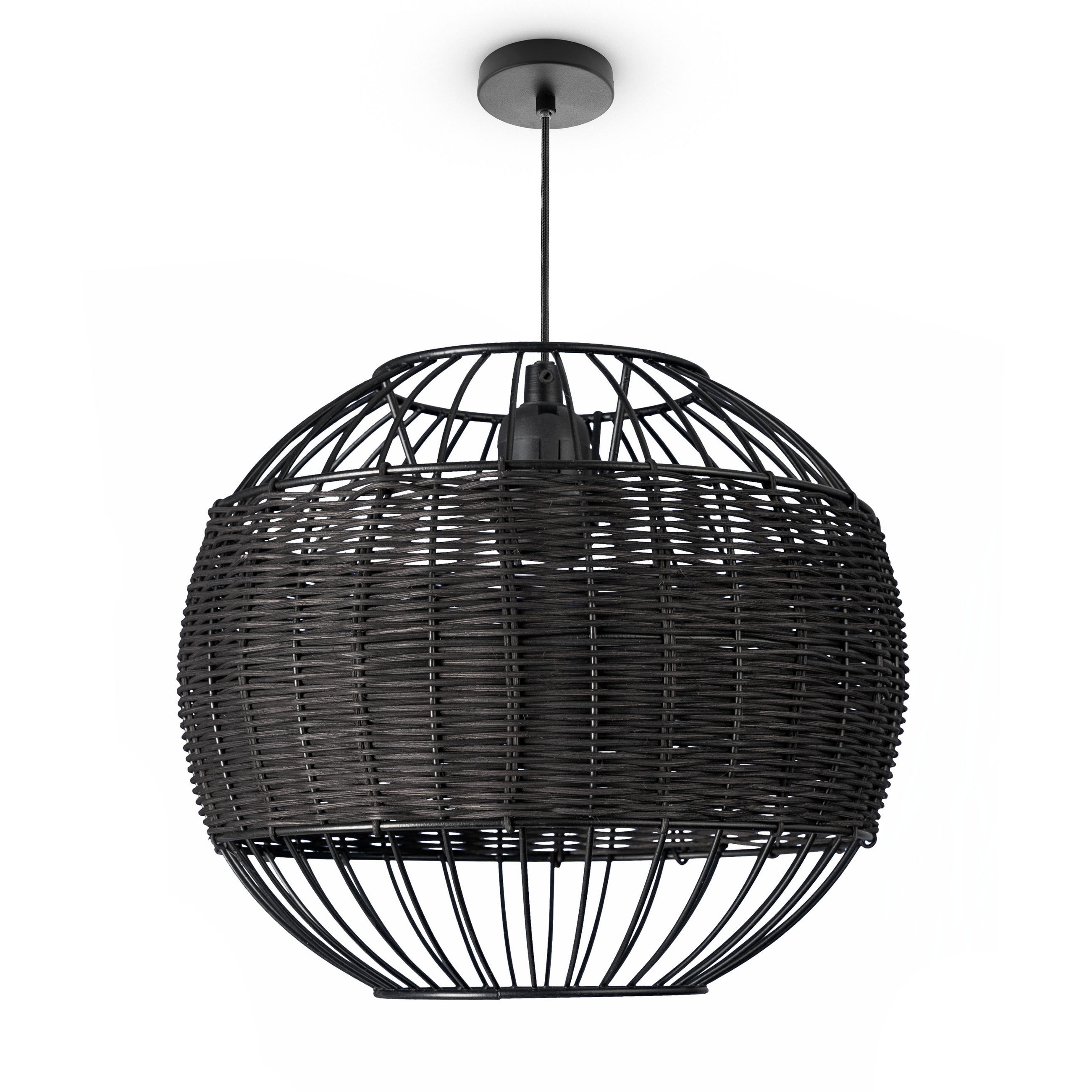 PENDELLEUCHTE Puglo - Schwarz, Metall (30/30/25.4cm) - Paco Home