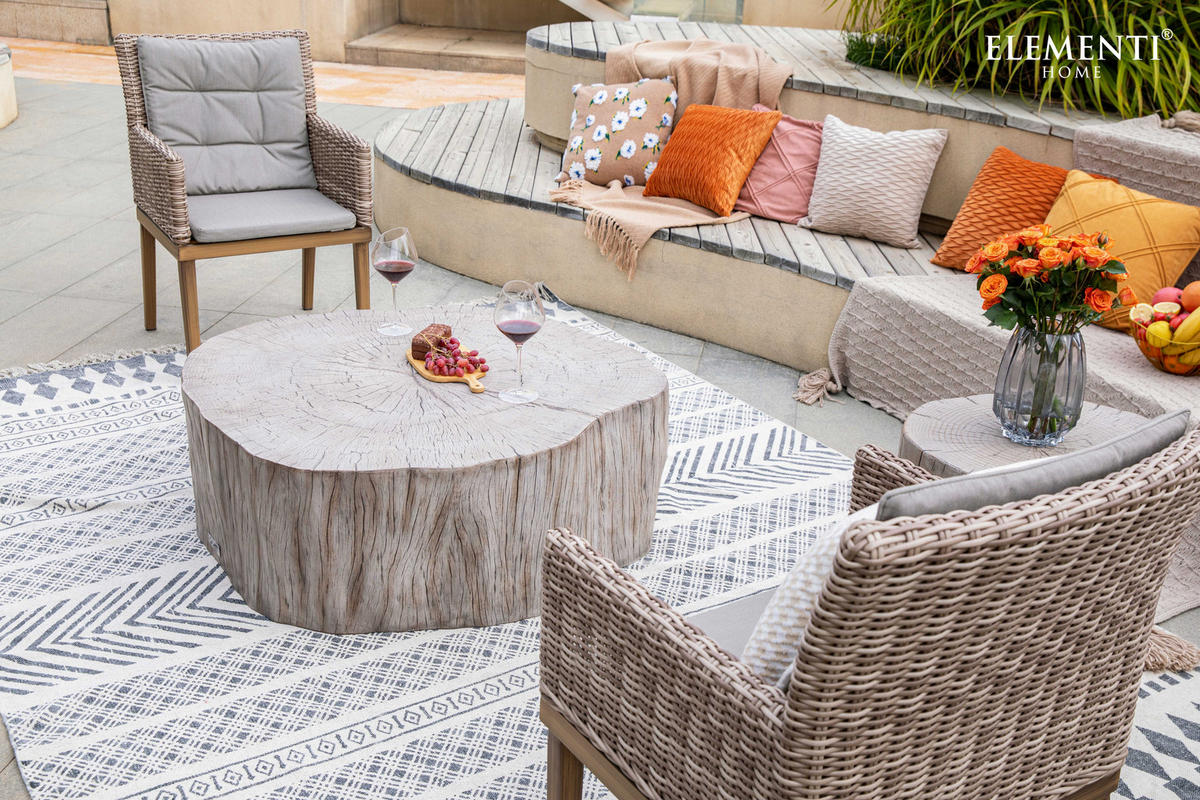 COUCHTISCH DAINTREE aus GF-Beton, Wetterbeständig, 106x100x36 cm - Grau, Naturmaterialien (106/100/36cm) - Elementi