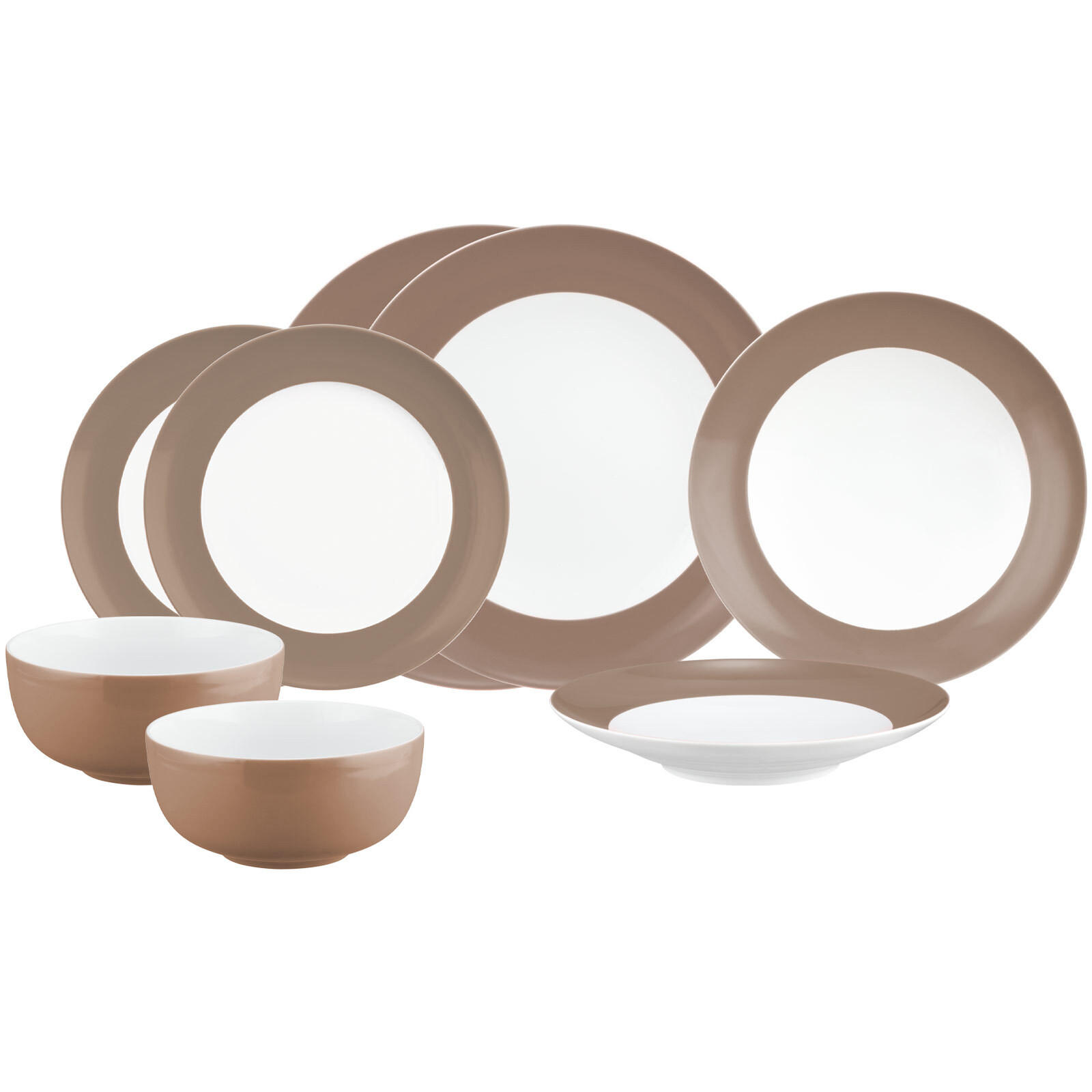 EINSTEIGER-SET Liberty Pure Colors Cocoa Brown 8er Set - Braun, Keramik (1/1/1cm) - Seltmann Weiden