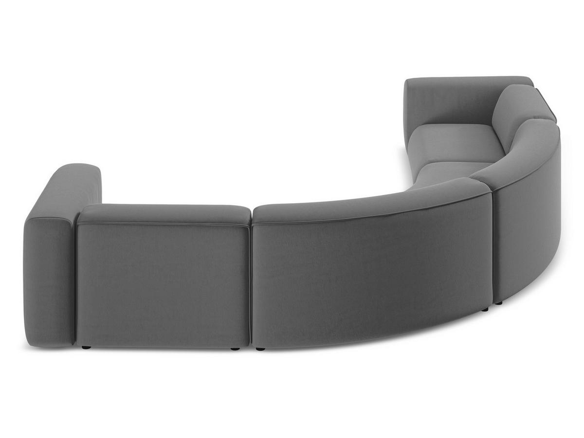 ECKSOFA Samt Stoff Grau - Schwarz/Grau, Kunststoff/Textil (318/318cm) - Makamii