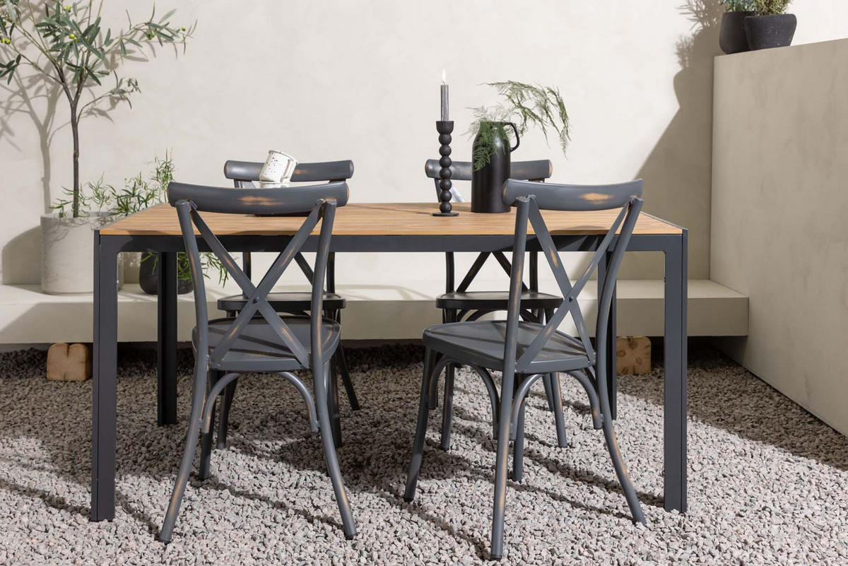GARTENSET dunkelgrau - Dunkelgrau, Holzwerkstoff - ebuy24