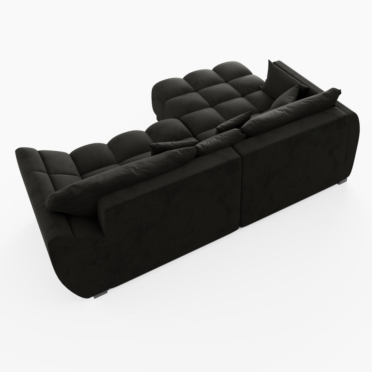 ECKSOFA LARGO Links Gelb Velours-Stoff L-Form Couch mit Schlaffunktion & Bettkasten - Gelb/Schwarz, Holz (180/285cm) - Barchello