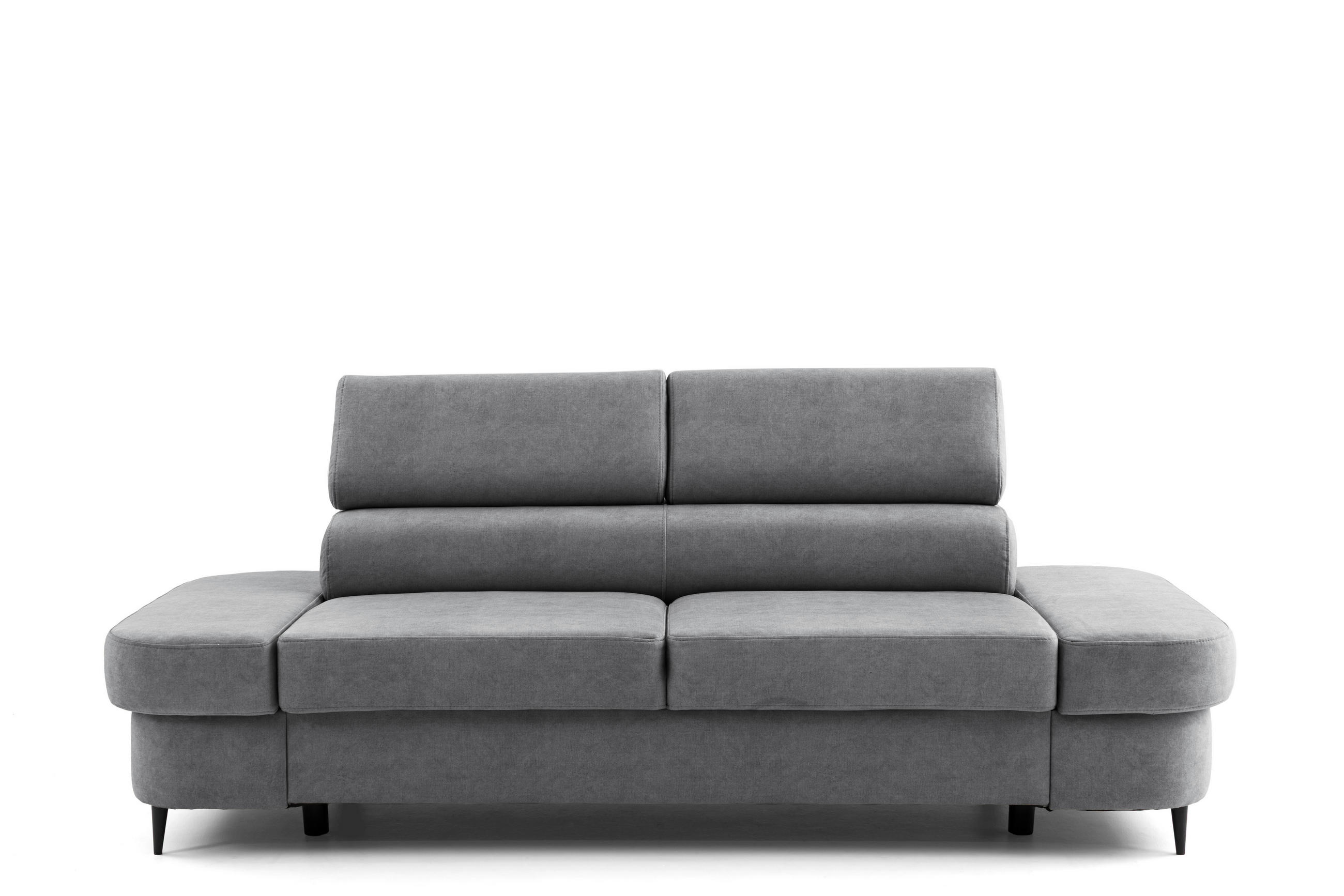 2-SITZER-SOFA PRIAM 206 cm Velours Grau - Schwarz/Grau, Holz/Textil (206/95/102cm) - Muffo