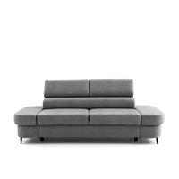 2-SITZER-SOFA PRIAM 206 cm Velours Grau - Schwarz/Grau, Holz/Textil (206/95/102cm) - Muffo