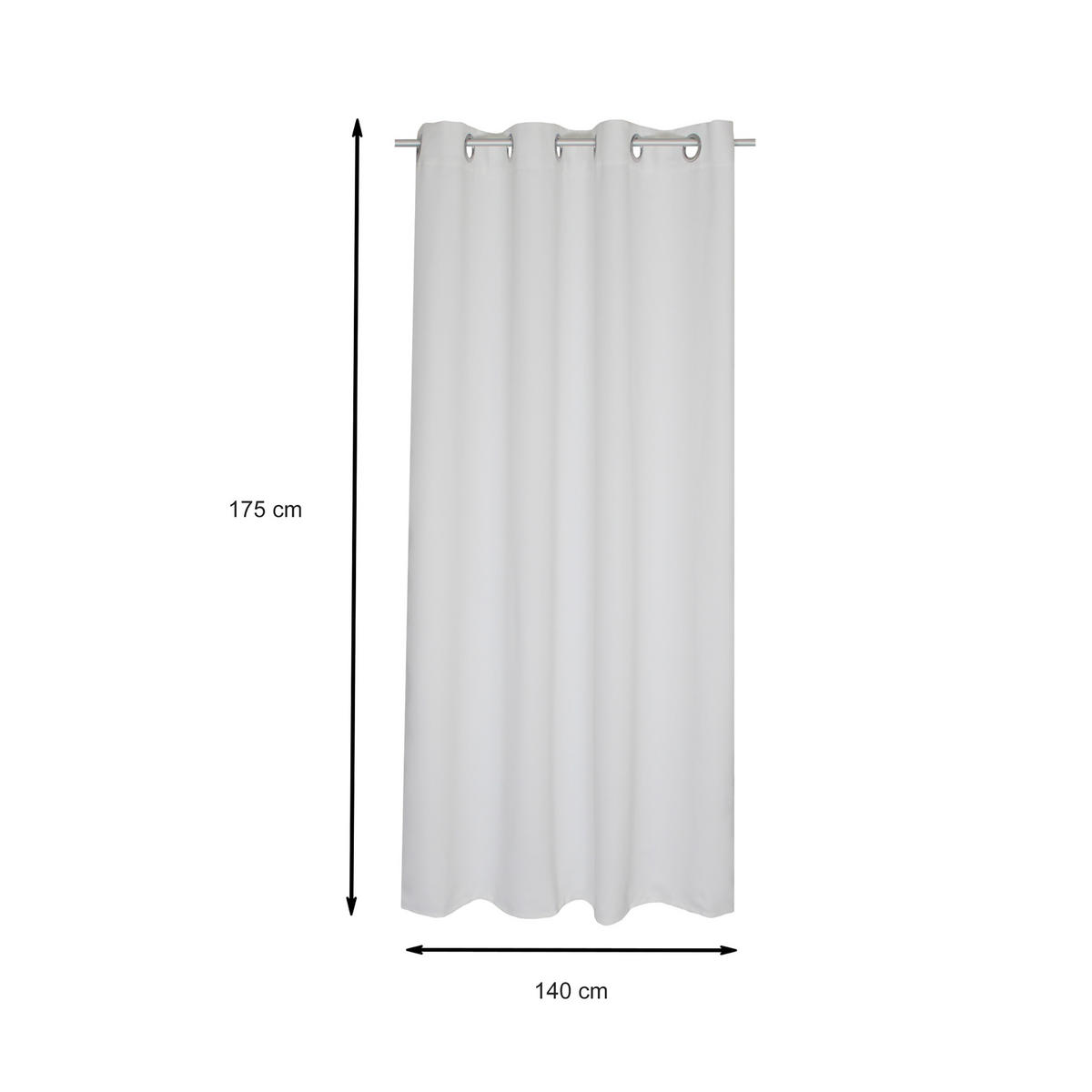 VERDUNKELUNGSVORHANG Ösen 140/175 cm Weiß - Weiß, Textil (140/175cm) - TiborTex