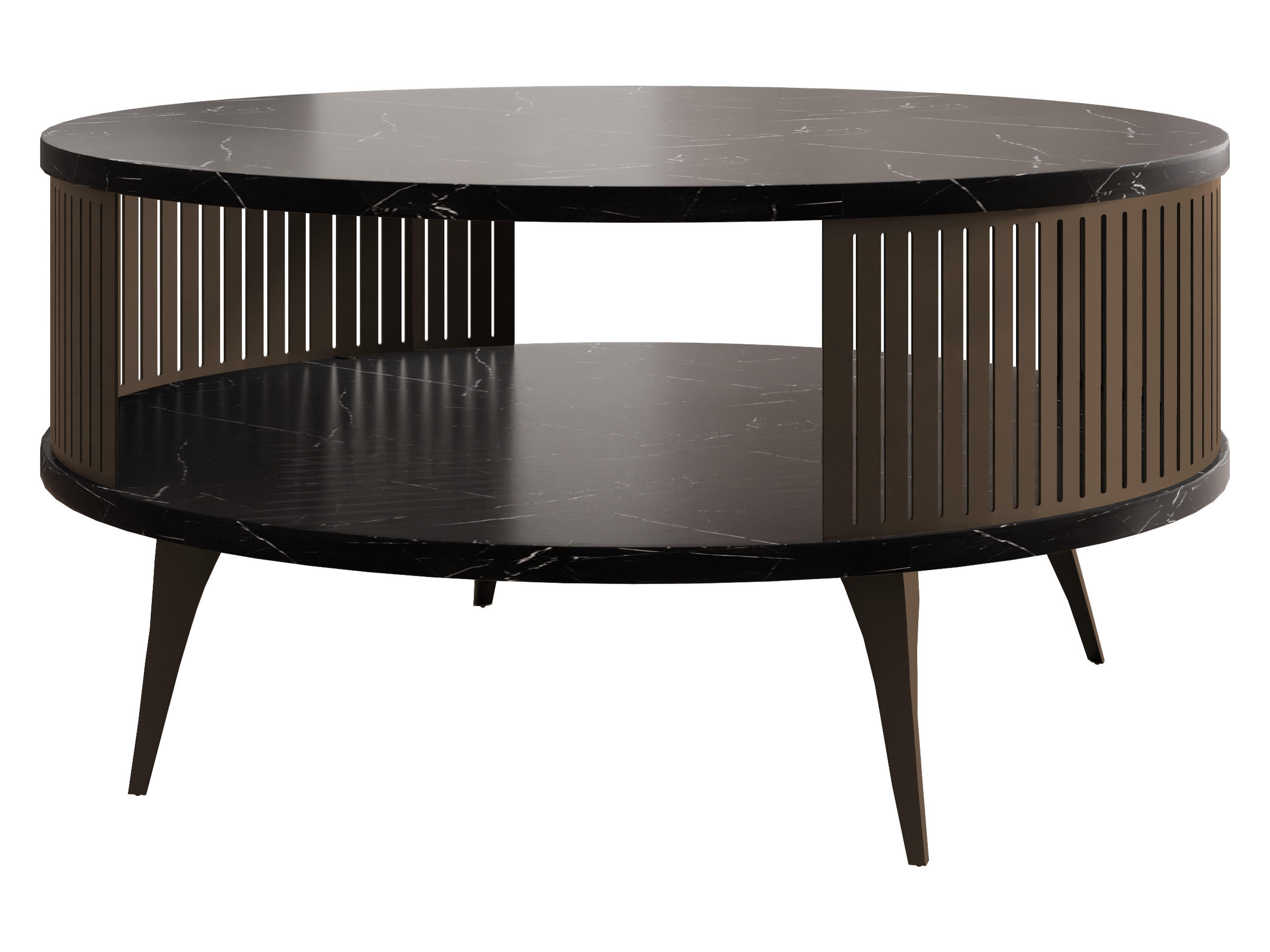 Mirjan24 Couchtisch Braun, Schwarz 75x30x75 cm
