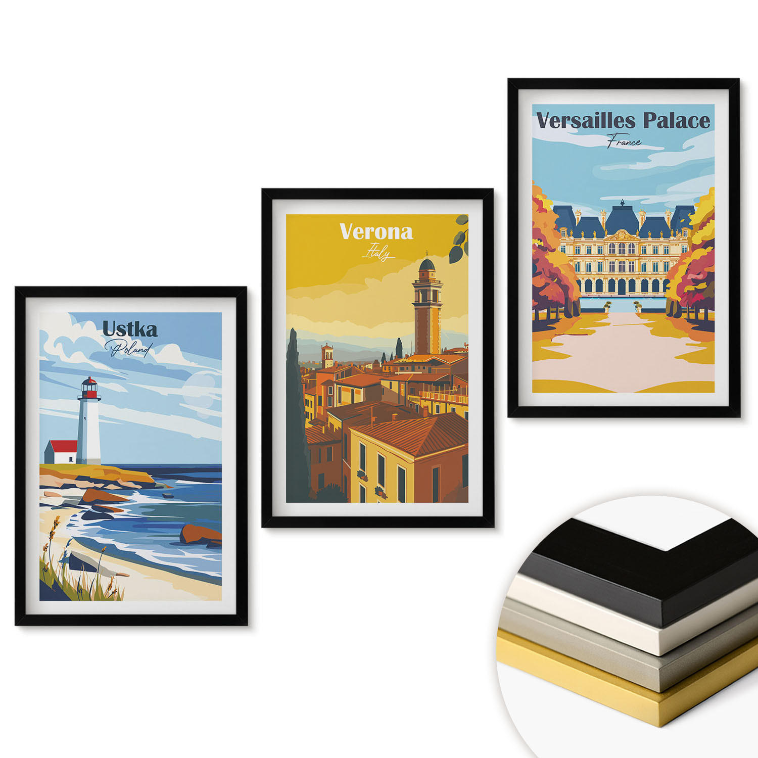 ArtPrintCave Wandbilder Schwarz 40x60 cm