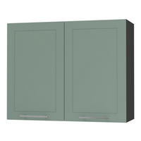 KÜCHENHÄNGESCHRANK Kvantum W3/90 Mint Matt / Schwarz Matt 90 / 32,5 / 72cm - Schwarz/Mintgrün, Holz/Holzwerkstoff (90/72/32.5cm) - Feldmann-Wohnen