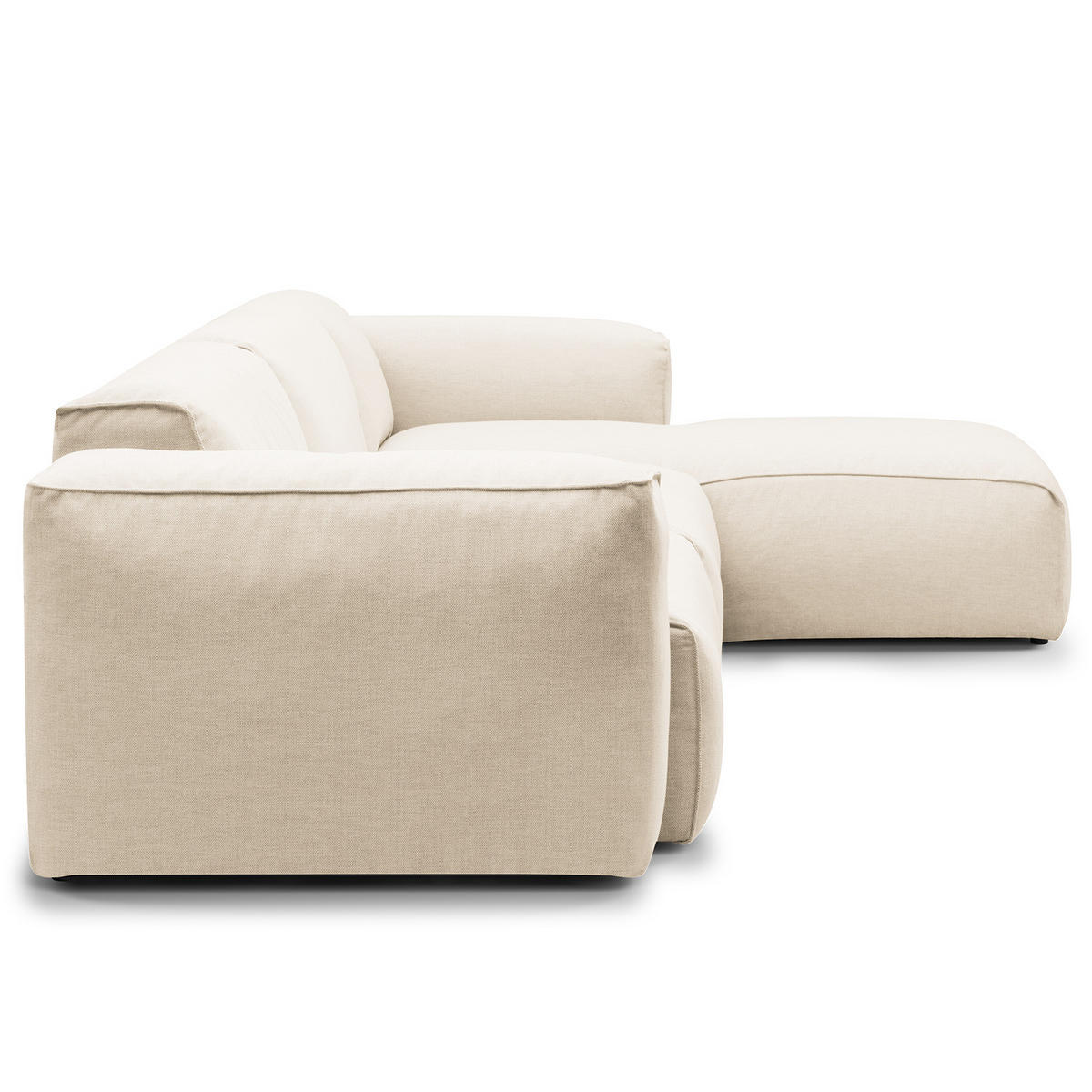 3-SITZER ECKSOFA mit Longchair - Beige/Schwarz, Kunststoff/Textil (317/173cm) - home24