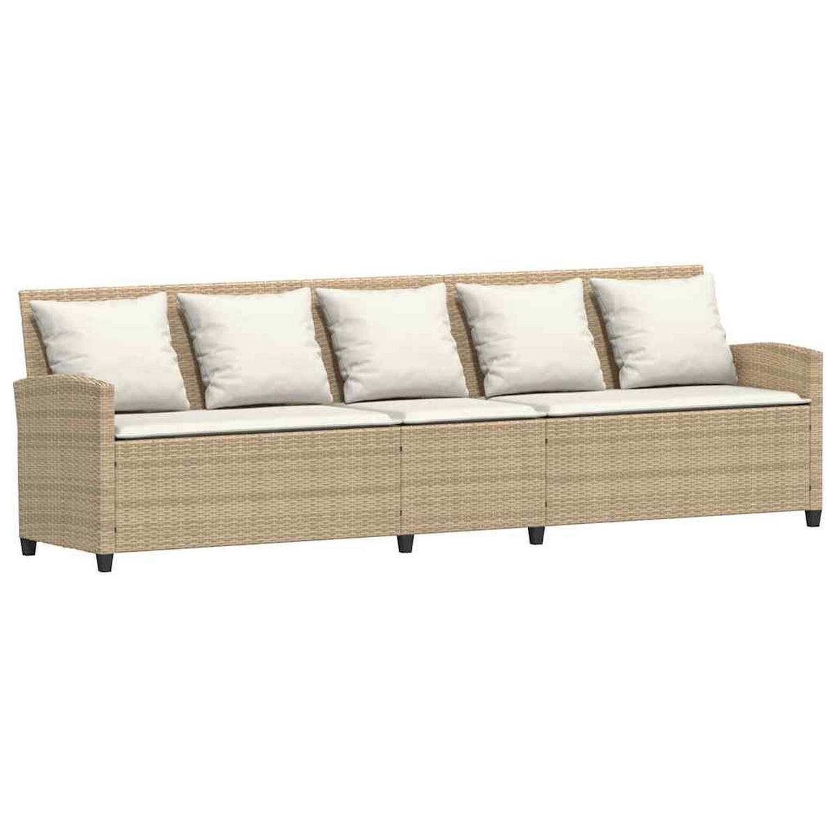 GARTEN-SOFAGARNITUR 4Er Set Mit Kissen L-Form Beige Poly Rattan - Hellgrau, Kunststoff - vidaXL