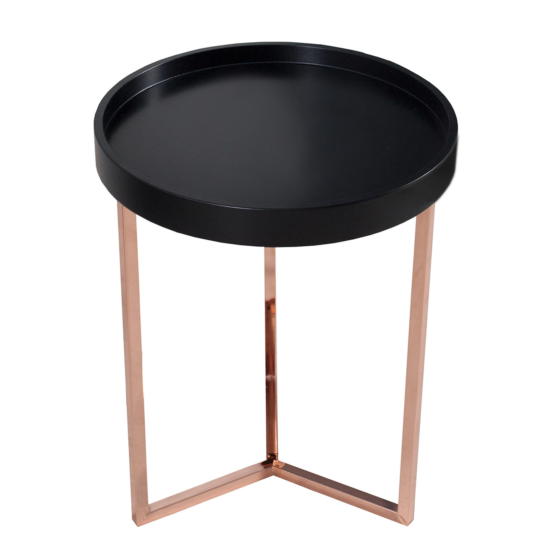 COUCHTISCH MODULAR Schichtholzplatte rund Schwarz 40cm - Schwarz, Holz/Metall (40/40/50cm) - riess-ambiente