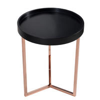 COUCHTISCH MODULAR Schichtholzplatte rund Schwarz 40cm - Schwarz, Holz/Metall (40/40/50cm) - riess-ambiente