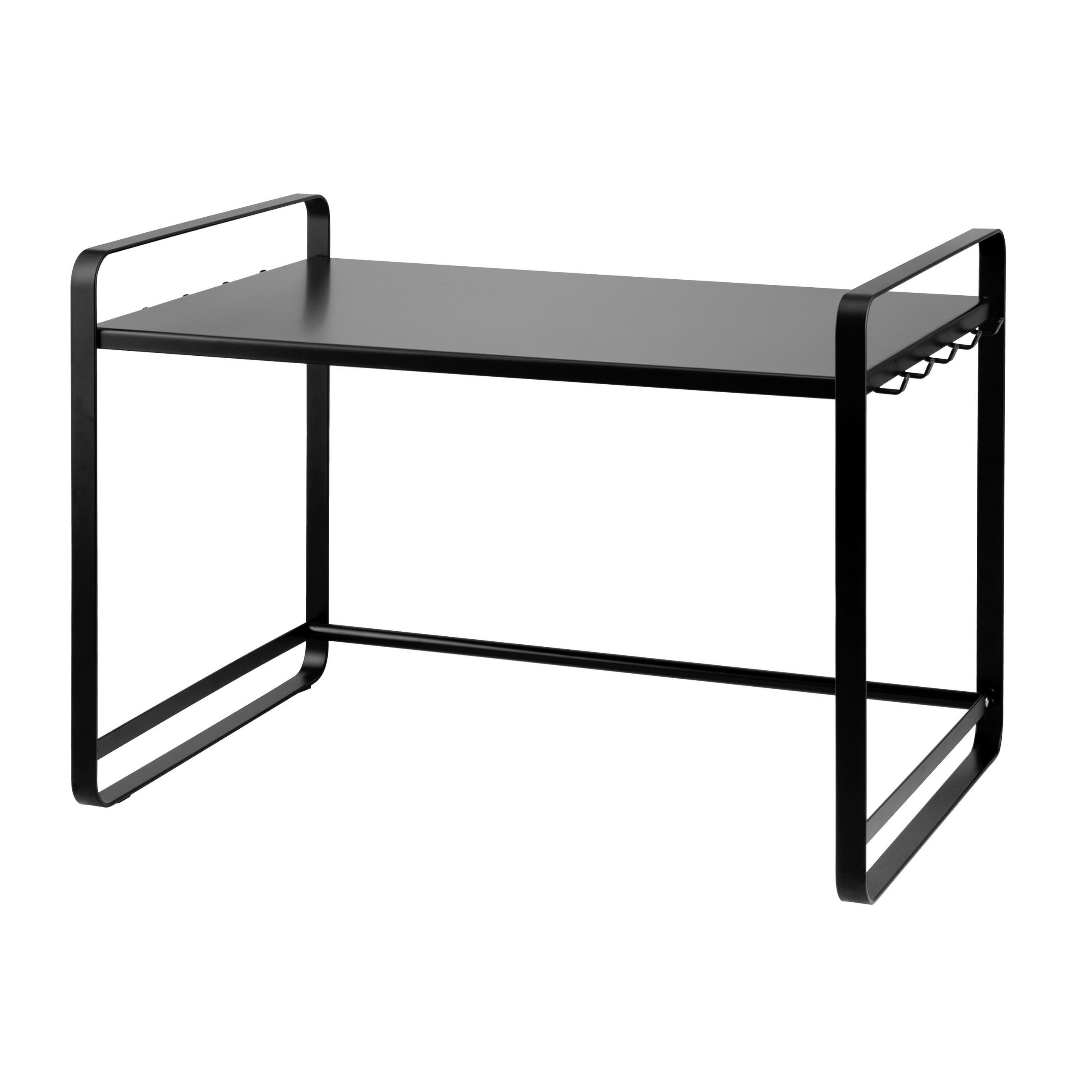 MIKROWELLENREGAL, schwarz, Metall - Schwarz, Metall (56/39.5/38cm) - bremermann