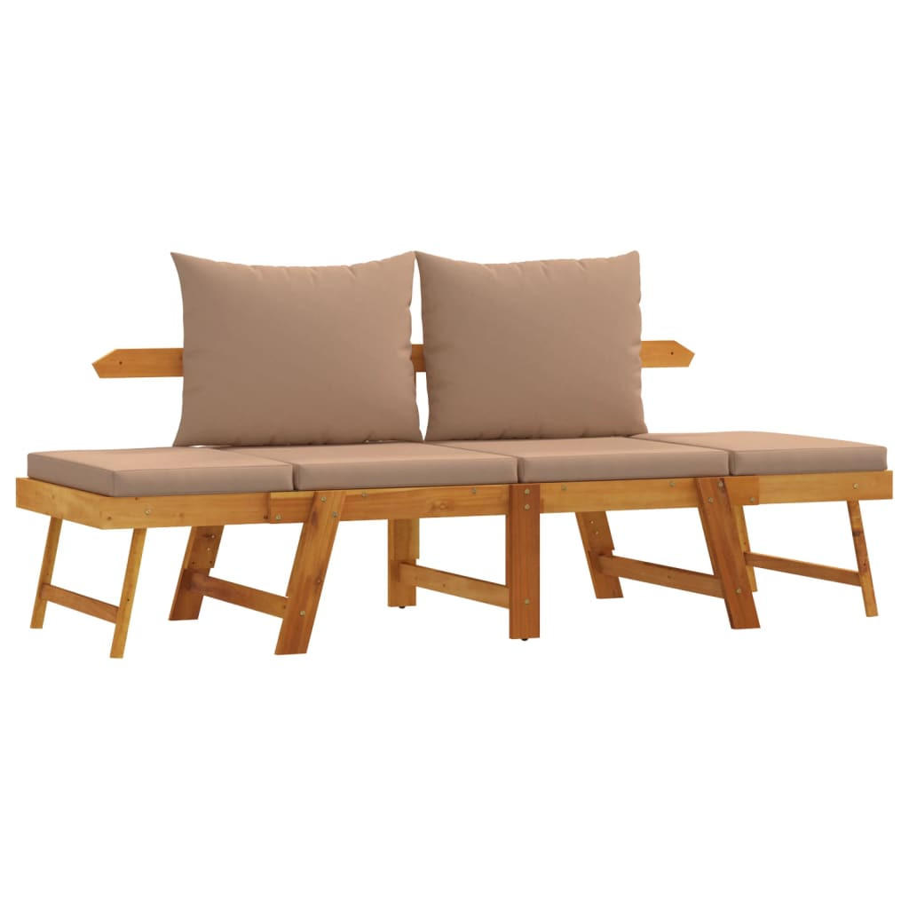 furnicato Gartenbank Braun, Beige 200x66x74 cm