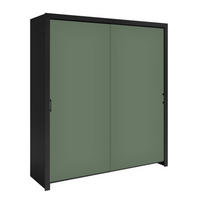 SCHIEBETÜRENSCHRANK - Kleiderschrank Sahara - 185 - Grün - Schwarz/Grün, Holzwerkstoff (185/206/60cm) - Möblo