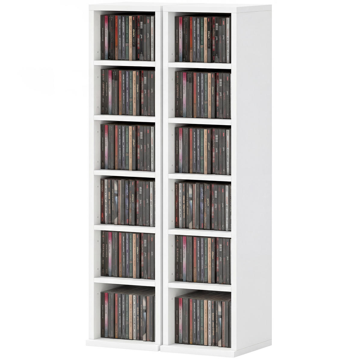 CD-REGAL Weiß 2er-Set 21/22,5/88,5 cm - Weiß, Holzwerkstoff (22.5/88.5/21cm) - PANGIVO