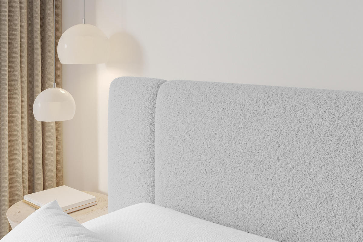 BOXBETT mit Matratze H4 - EVON Zanozek - 140x200 cm Hellgrau - Hellgrau, Holzwerkstoff (140/200cm) - ALTDECOR