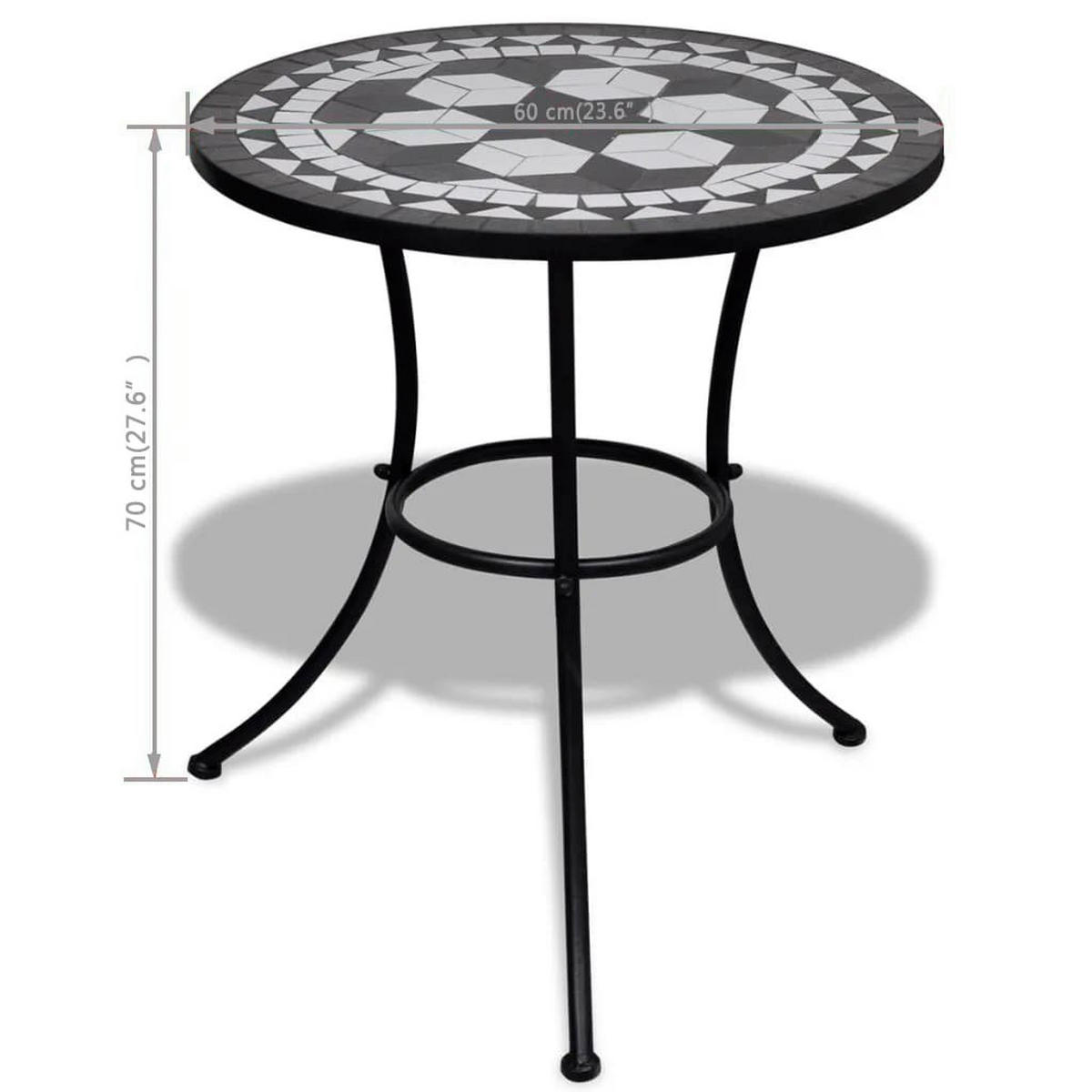 GARTENTISCH Tischon 60/70/60 cm - Schwarz, Naturmaterialien (60/60/70cm) - ZMH