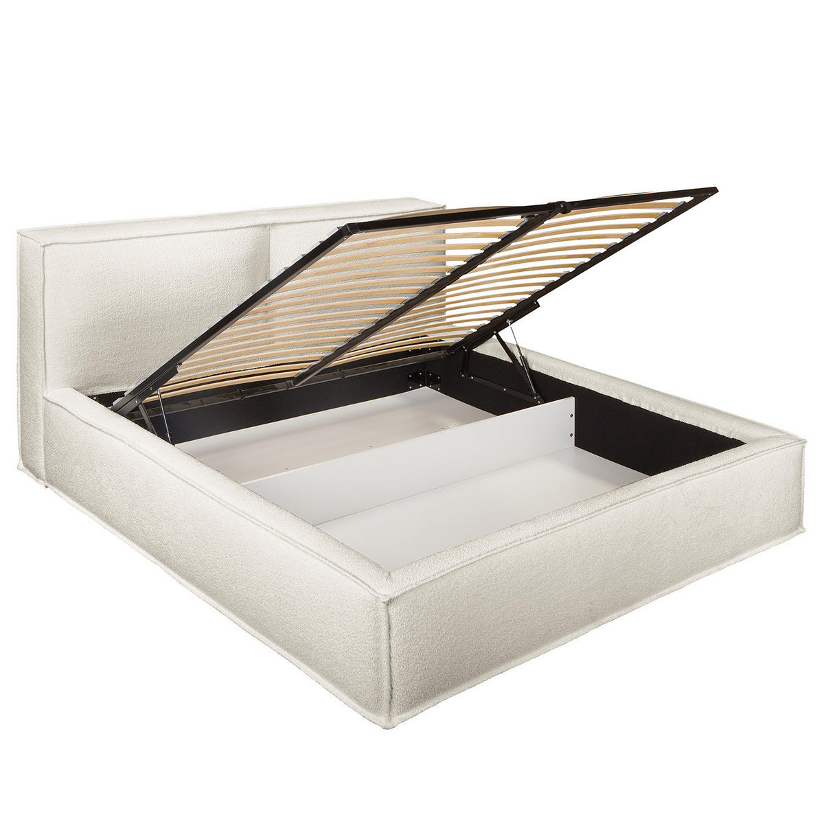 POLSTERBETT - Weiß, Textil (180/200cm) - home24