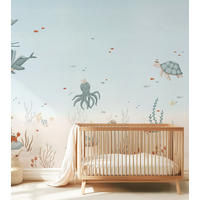 PANORAMA-VLIESTAPETE Meeresboden 2 x 3 m, blau - Blau/Beige, Papier (200/300cm) - Lilipinso