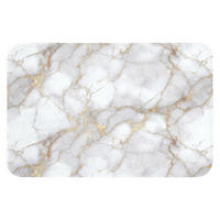 KÚPEĽŇOVÁ PREDLOŽKA Biela - zlatá - mramorová - sivá 60x40 cm - biela, textil/plast (60/40cm) - OnlyWow
