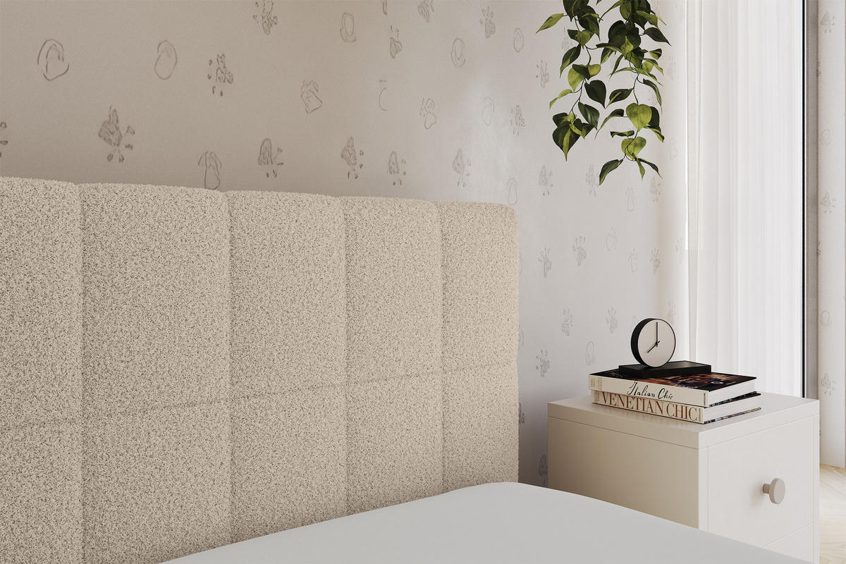 EINZELLBETT Jugendbett mit Bettkasten, Links - TULY 90x200 Dunkelbeige - Cappuccino, Holzwerkstoff/Textil (90/200cm) - ALTDECOR