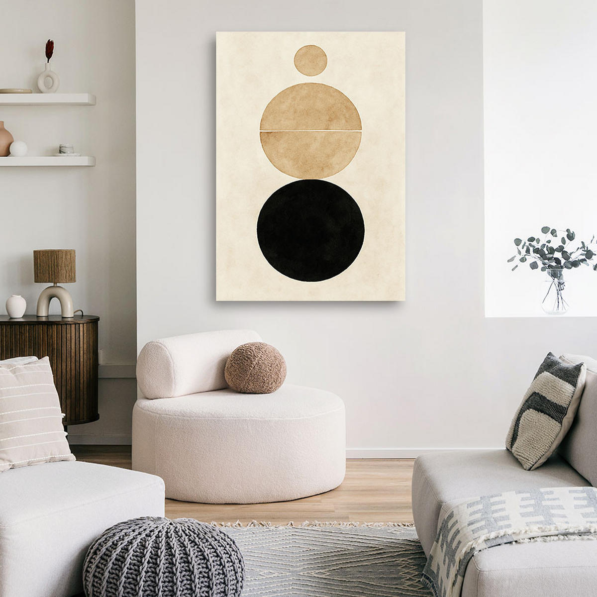 LEINWANDBILD Abstraktion 30x45cm - Beige, Textil (30/45cm) - Feeby