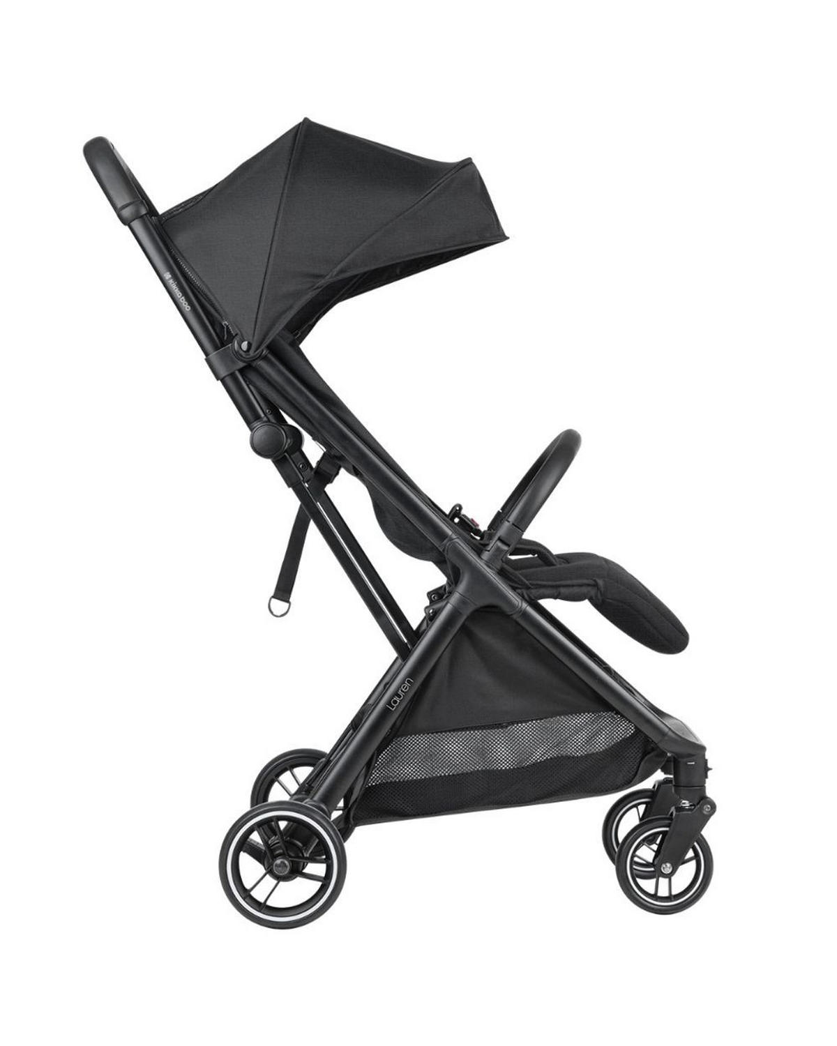 BUGGY Lauren schwarz verstellbar faltbar Aluminiumrahmen bis 22 kg - Schwarz, Metall (68/55/105cm) - Kikka boo