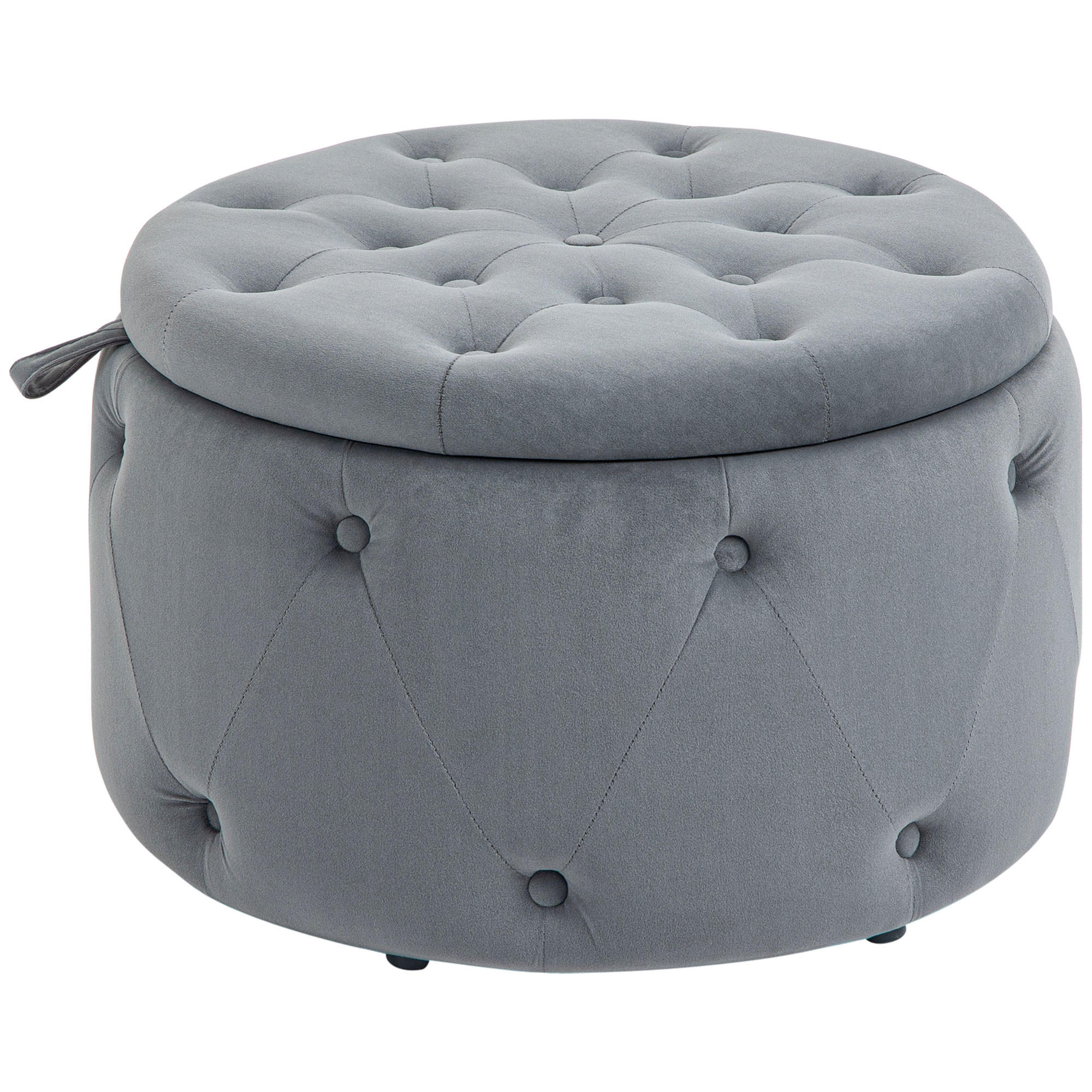 SITZHOCKER, Polsterhocker, Grau - Grau, Kunststoff (60/40/60cm) - HOMCOM