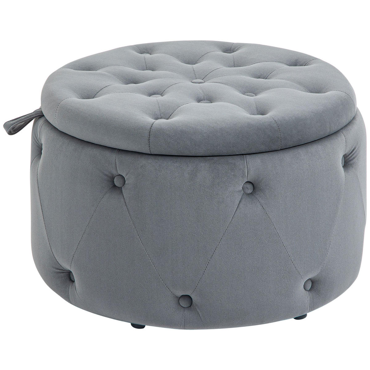 SITZHOCKER, Polsterhocker, Grau - Grau, Kunststoff (60/40/60cm) - HOMCOM