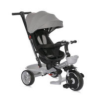 DREIRAD Voyage EVA-Reifen grau Schiebestange Klingel verstellbare Rückenlehne - Grau, Metall (89/54/92cm) - Lorelli