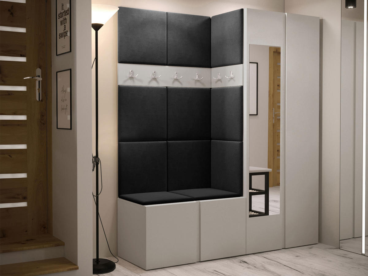 GARDEROBEN-SET Orion XII - Kaschmir/Anthrazit, Holzwerkstoff/Kunststoff (158/186/46cm) - MIRJAN24