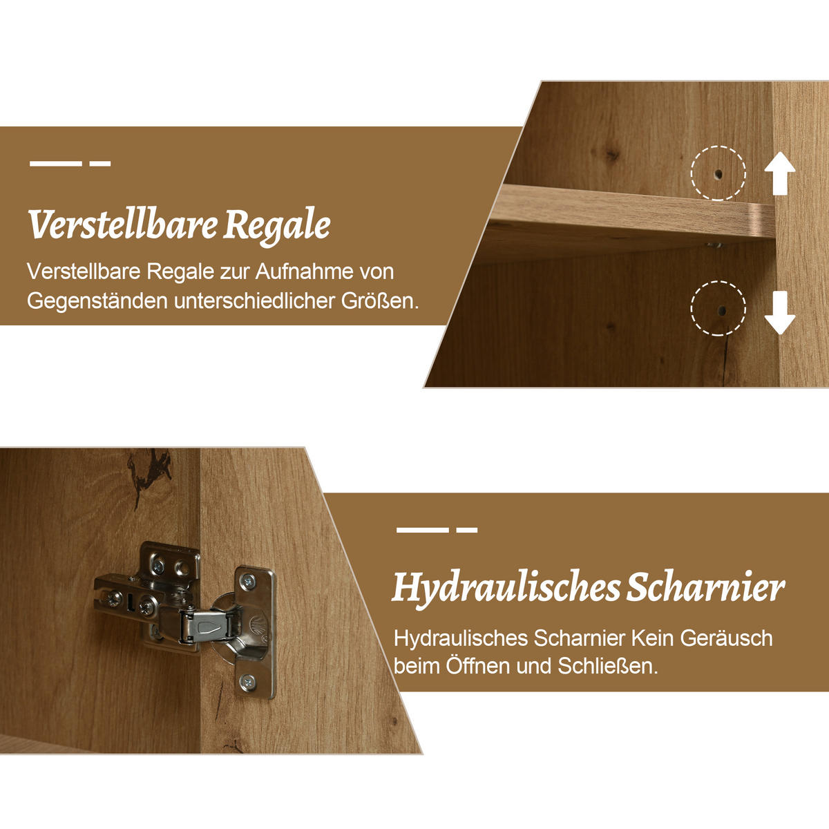SIDEBOARD Holzeffekt 150/35/75,9 cm - Braun, Holzwerkstoff/Metall (35/75.9/150cm) - Urban Meuble