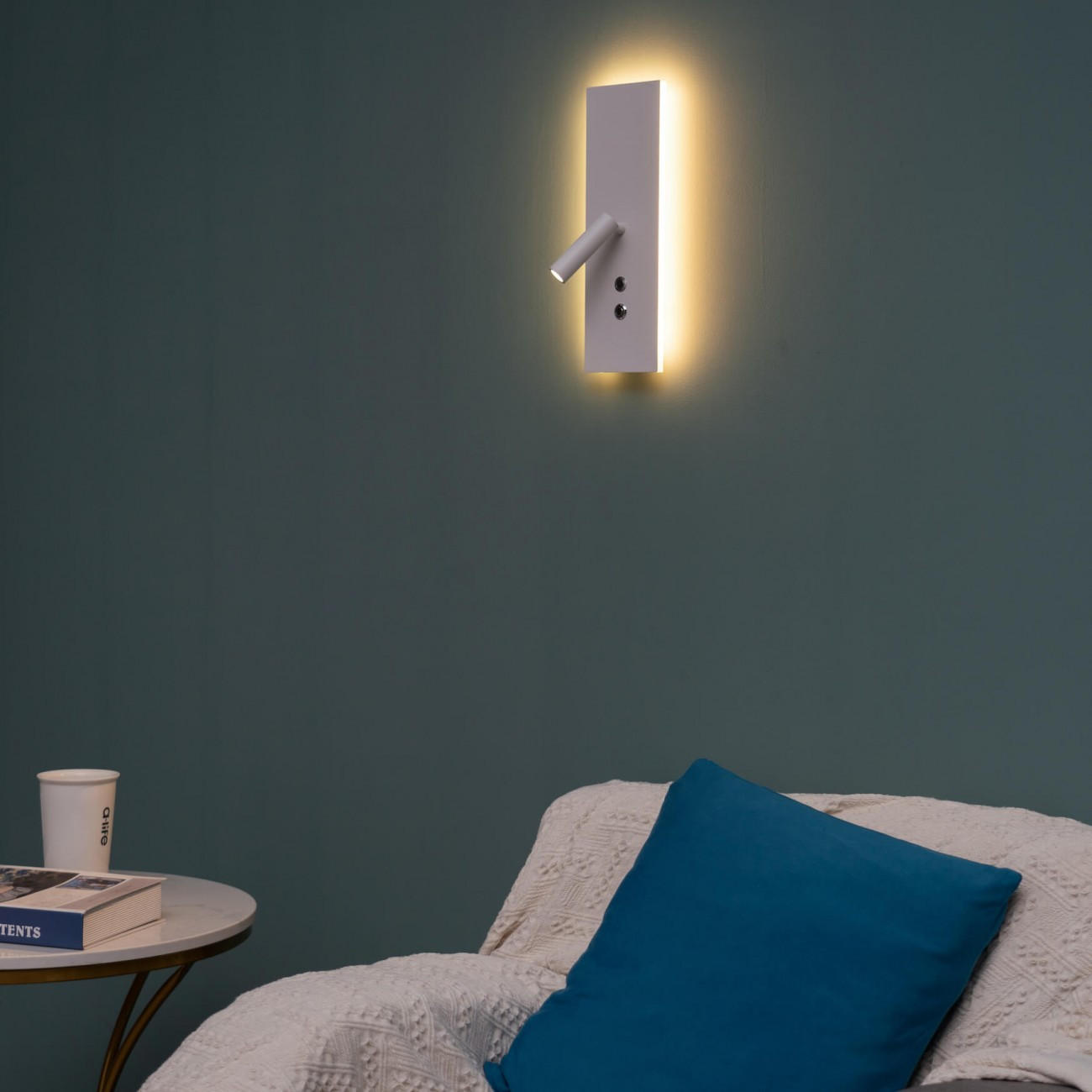 Thumbnail - Kosilum Wandleuchte, Weiß, Metall, F, 10.1x34x34 cm, Lampen & Leuchten, Innenbeleuchtung, Wandleuchten