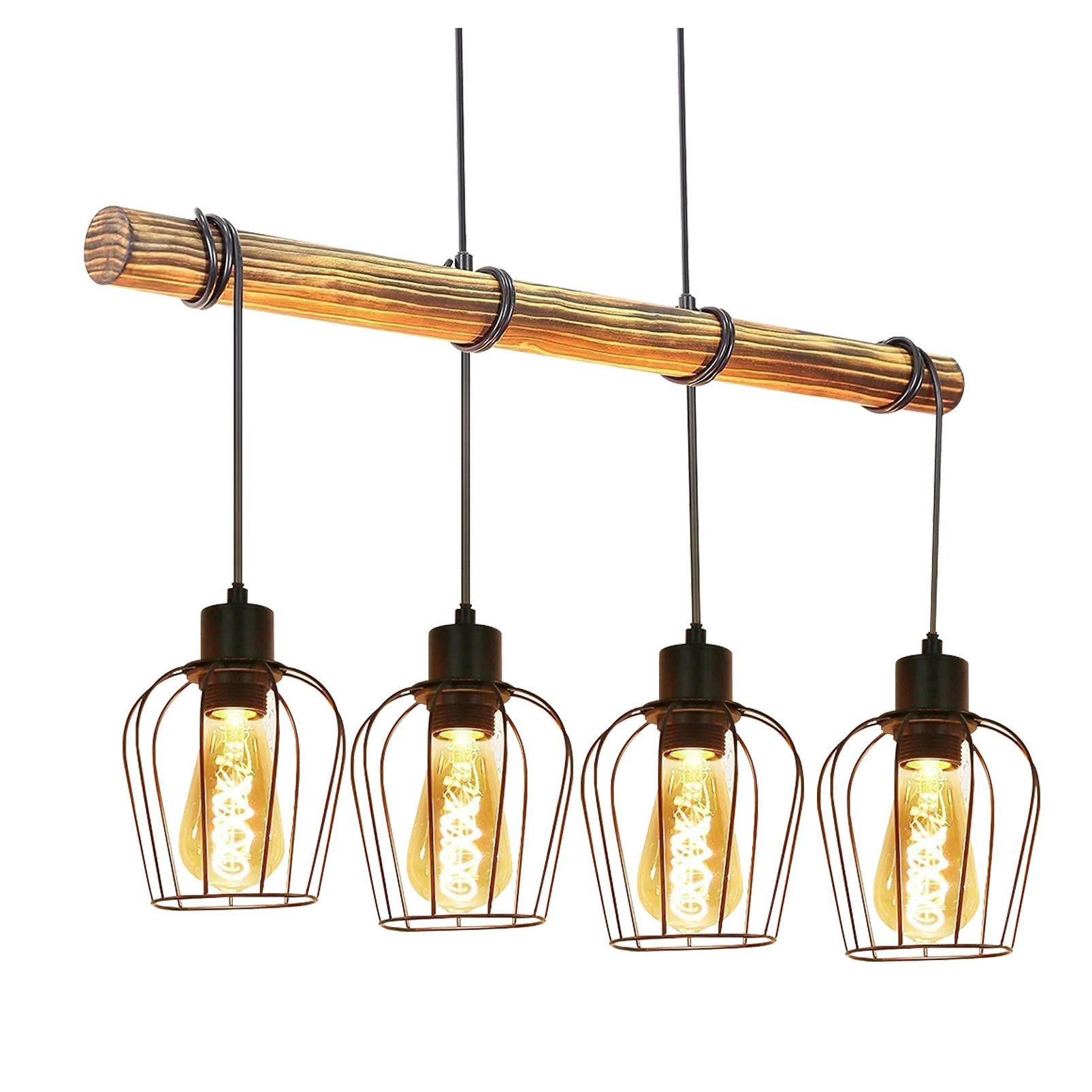 HÄNGELEUCHTE Senta 80/13/198 cm - Braun, Holz (80/13/198cm) - Nettlife
