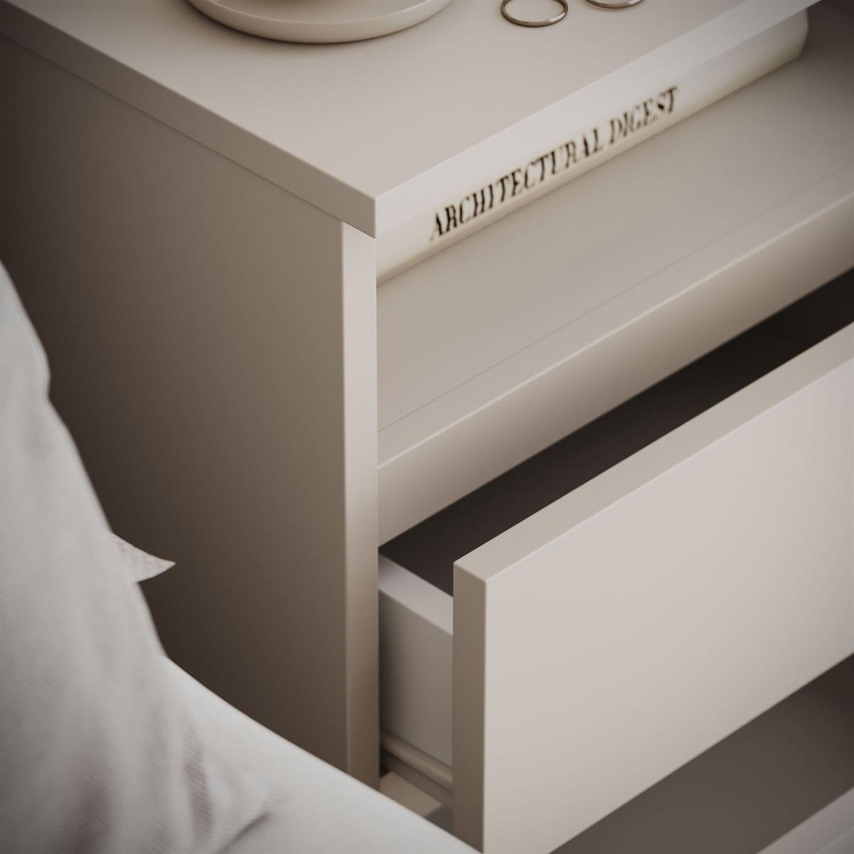 NACHTTISCH HANA M1 Kaschmir - Kaschmir, Holzwerkstoff (40/59/32cm) - Lookway