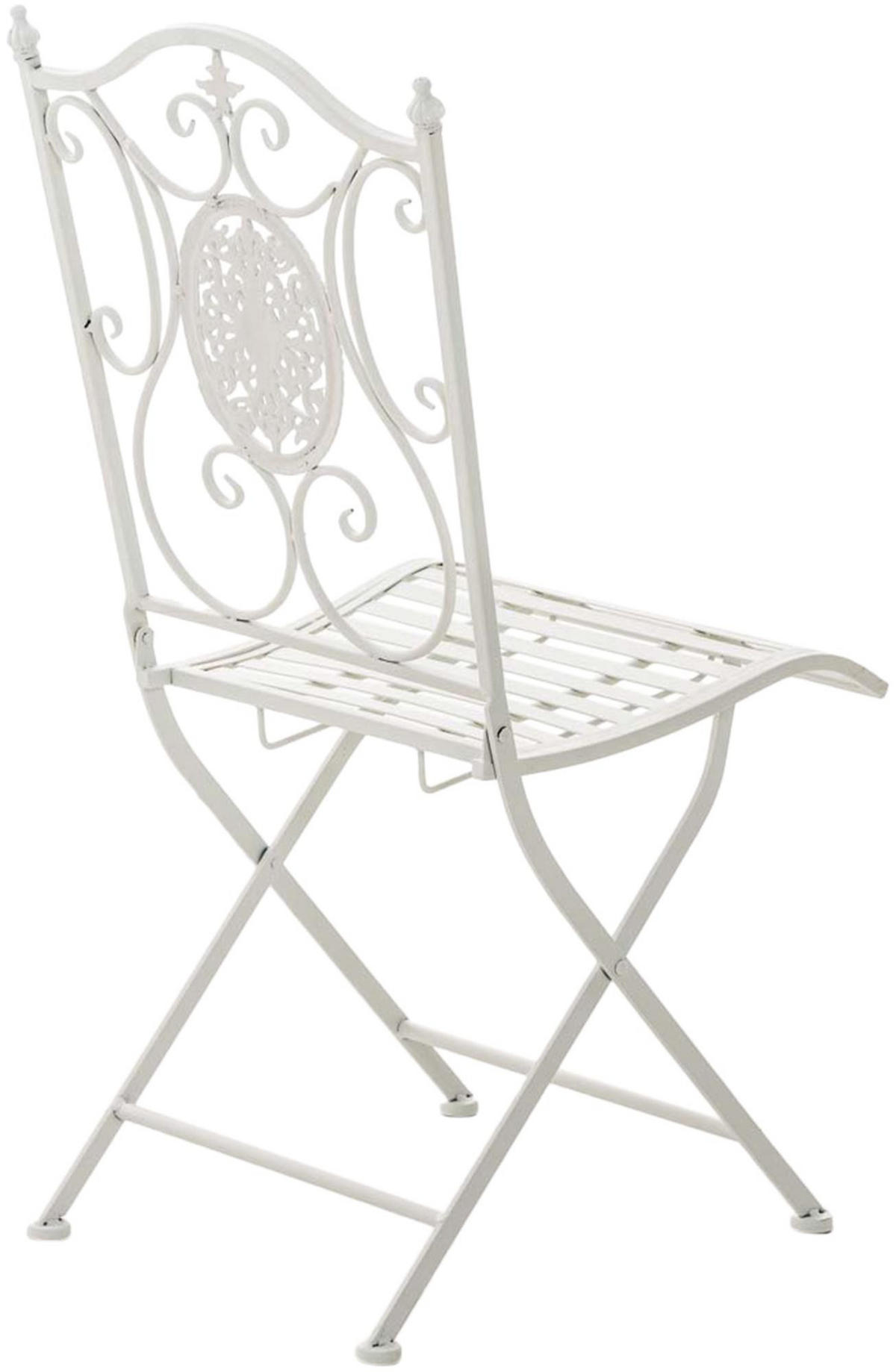 GARTENKLAPPSTUHL 2er Set Metall Weiß - Weiß, Metall (42/91/49cm) - CLP