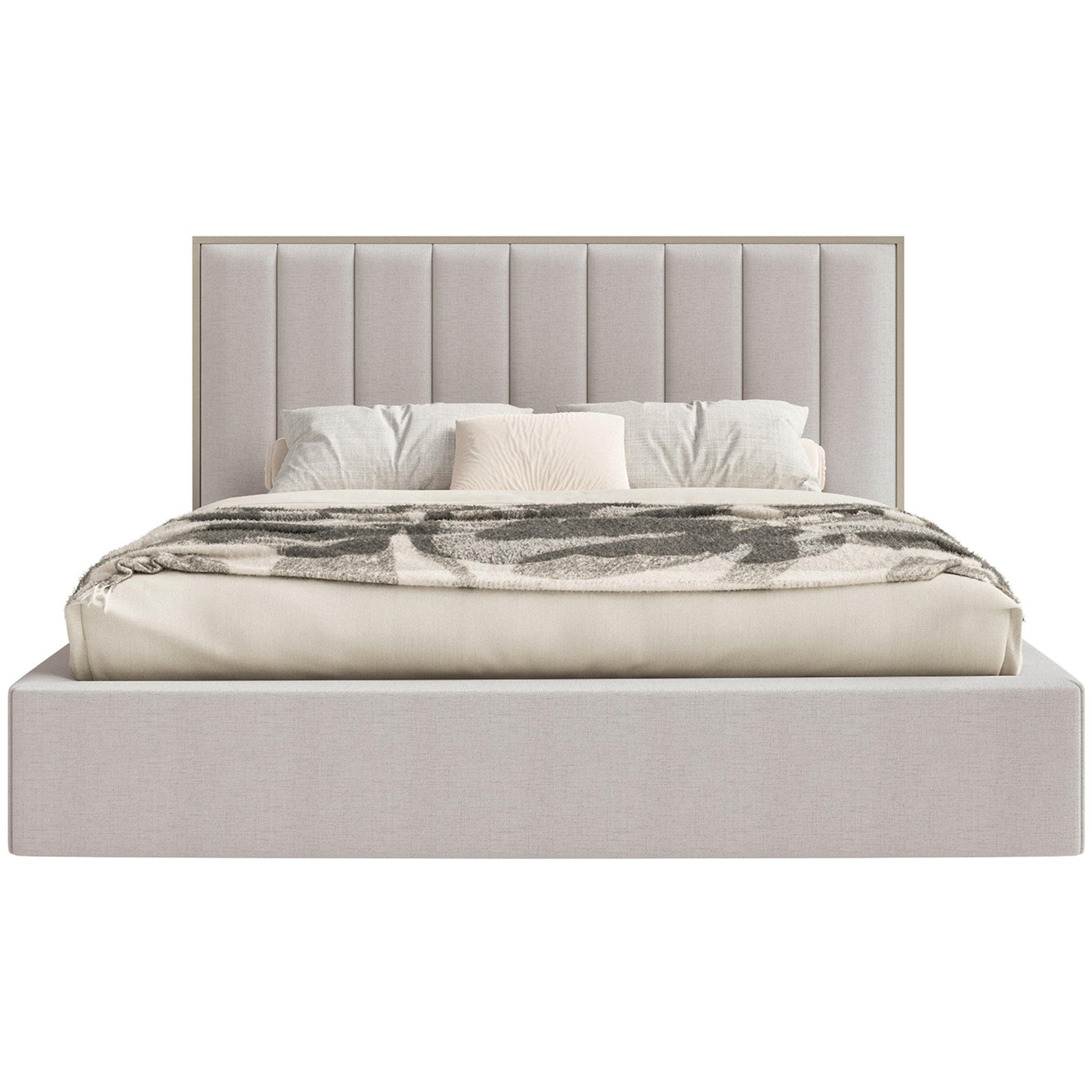 POLSTERBETT Togents Graubeige mit Chenillebezug, 160x200 cm - Taupe, Textil (160/200cm) - Selsey