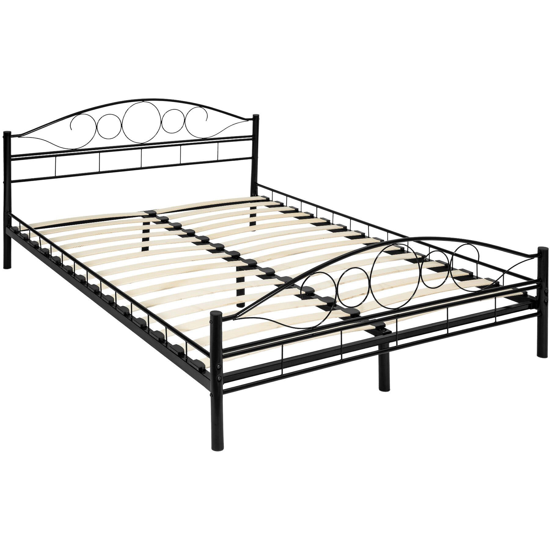 METALLBETT Sonno,140 x 200 cm,schwarz/schwarz - Schwarz, Metall - tectake