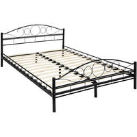 METALLBETT Sonno,140 x 200 cm,schwarz/schwarz - Schwarz, Metall - tectake