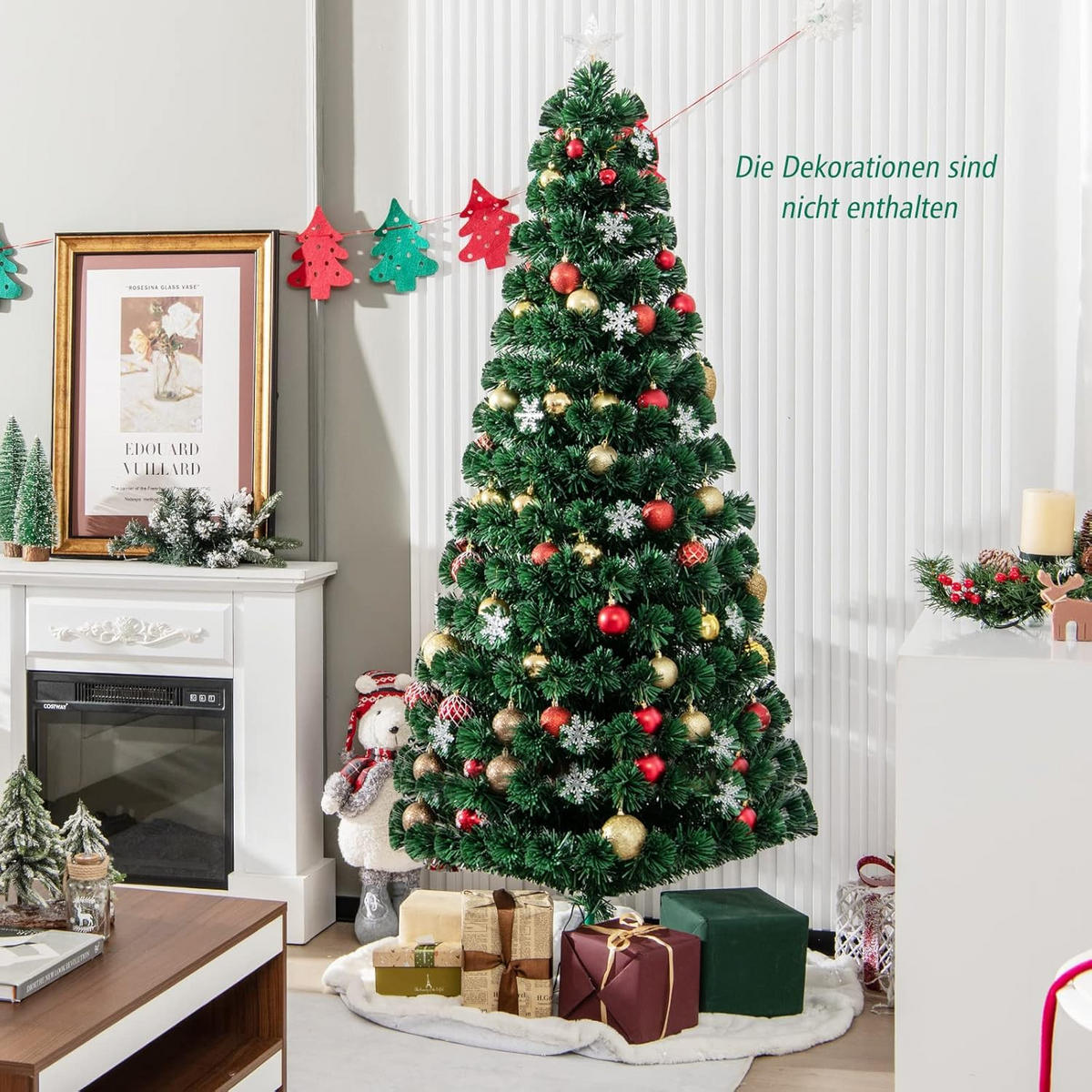 WEIHNACHTSBAUM Grün - Grün, Kunststoff (180cm) - COSTWAY