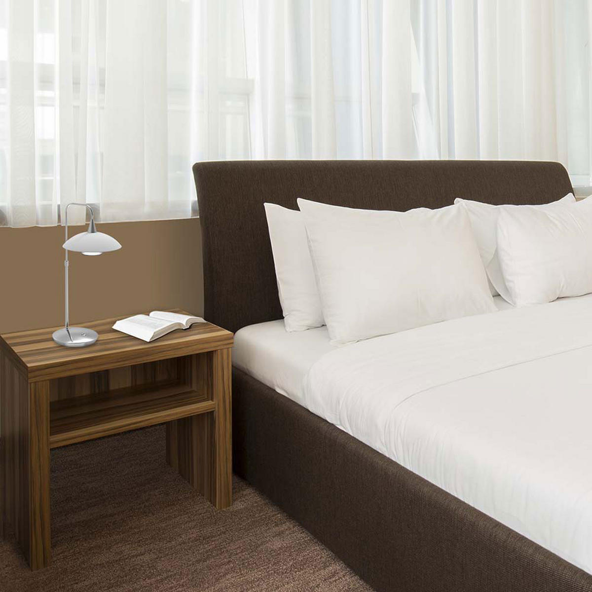 LED TISCHLEUCHTE Metall Silber Weiß - Silberfarben, Glas (27/27/45cm)