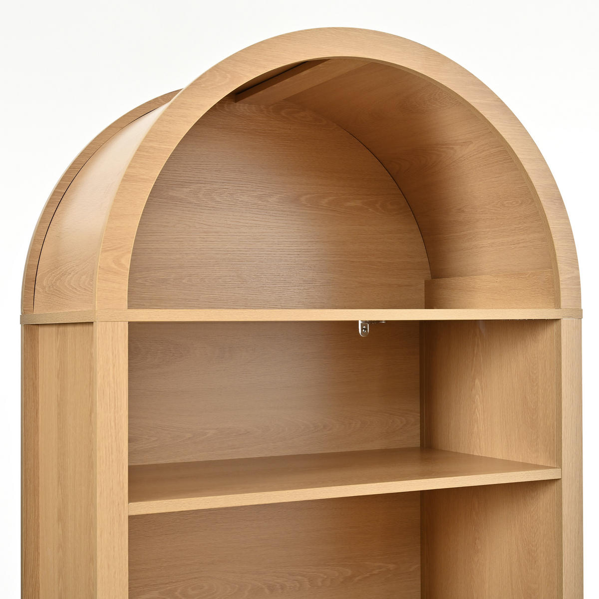 HIGHBOARD in Naturfarben mit Gewürzregalen und Doppeltüren für Küche und Wohnzimmer, B76/T40/H180 cm - Naturfarben, Holzwerkstoff (76/180/40cm) - STILVORA
