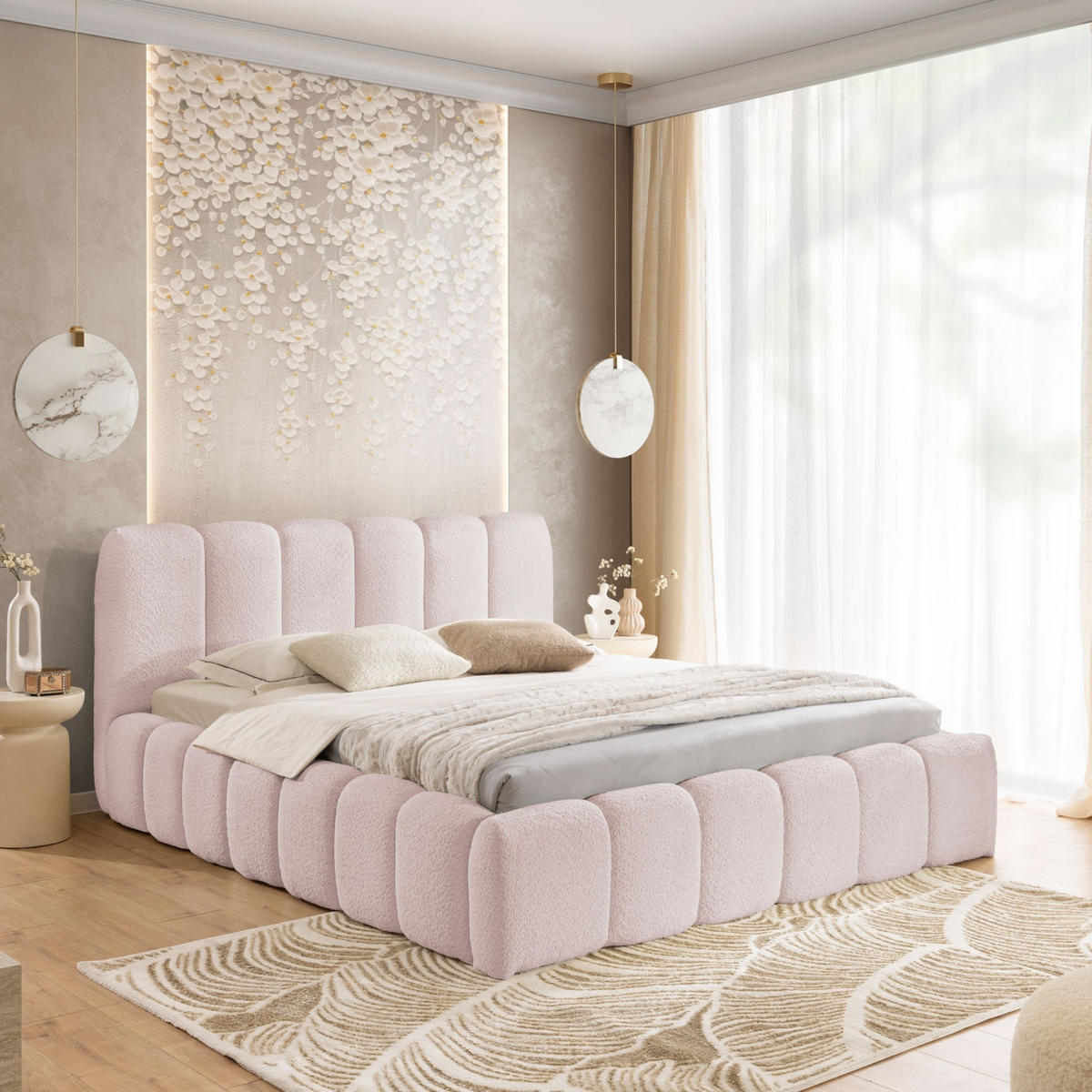POLSTERBETT mit Stauraum 140x200 cm in Rosa - Pink, Textil (140/200cm) - Home Collective