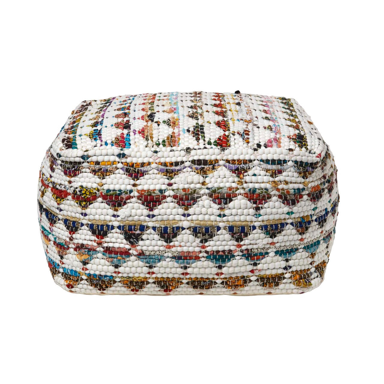 SITZPOUF creme-bunt gemustert 60/60/30 cm - Multicolor, Textil (60/30/60cm) - Homescapes